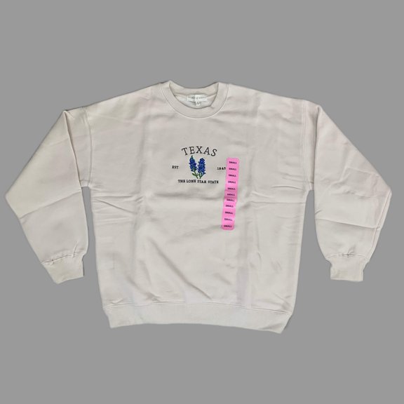 STATE OF MINE Women's Texas Lone Star State Sweatshirt Sz-Small Stone 15711