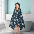 thumbnail image 6 of Pioneer Flower Floral Print Pattern Hooded Bath Towel，50"x30" for Ages 3 To 12 Kids, Quick Dry Lightweight Soft Microfiber Hood Beach Towel Cover Up for Kids, 6 of 7