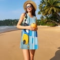 thumbnail image 3 of Lukts Chien Bouledogue Français dans une Baignoire pour Femmes Robe Sans Manches, Robe d'Été à Col Rond avec Poches, Adaptée à la Vie Quotidienne, Plage, Fête, 3 of 7