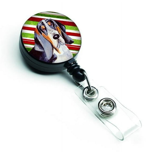 Carolines Treasures LH9237BR Basset Hound Candy Cane Holiday Christmas Retractable Badge Reel