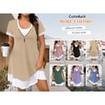 thumbnail image 5 of Cuteduck Women's Plus Summer Dress Short Sleeve U-Neck Color Block Tiered Half-Zipper Casual Frock 1X-5X, 5 of 10