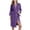 A01-Purple, variant on QATAINLAV Robes for Women Knee Length Cozy Lightweight Kimono Robe 3/4 Sleeve Loungewear Soft Sleepwear Ladies Robes Homewear With Belt