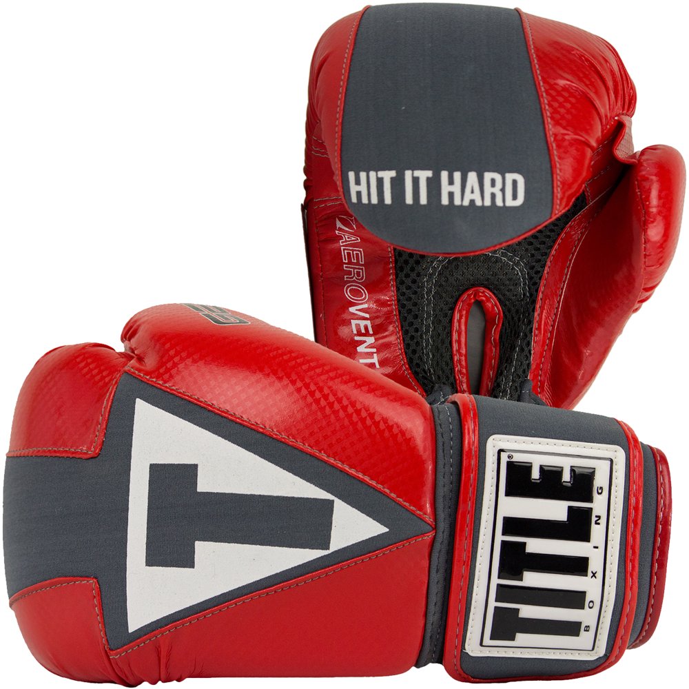 Title Gel Aerovent Washable Fitness Boxing Gloves Red/Gray
