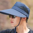 thumbnail image 7 of Outdoor Hat Solid Color Neck Protection Hollow Out Super Breathable Anti-UV Men Sun Hat Riding Hat, 7 of 7