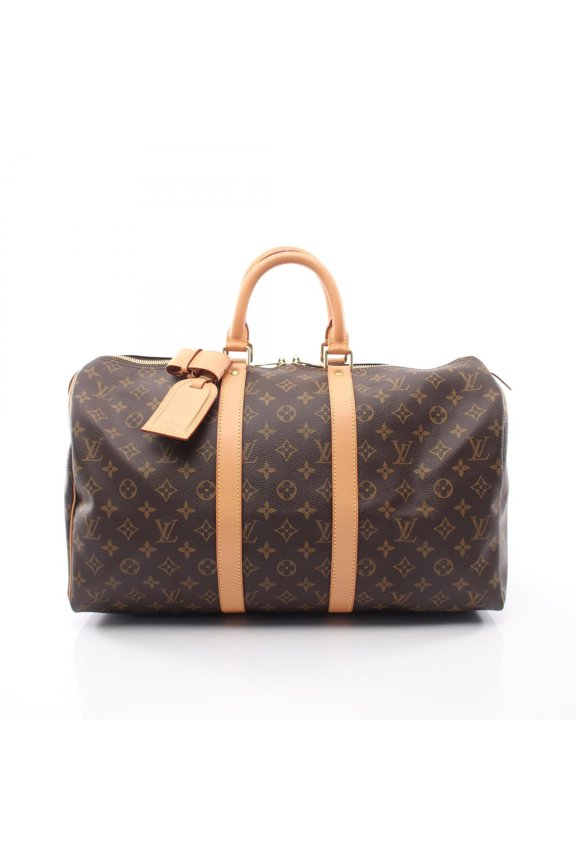 Pre-Owned Louis Vuitton Keepall 45 Boston Bag Handbag, Coated Canvas and Leather, Monogram...