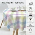 thumbnail image 6 of Easter Tablecloth Round 60 Inch Colorful Buffalo Plaid Table Cloth,Stain Resistance Polyester Spring Checkered Table Covers for Kitchen Dining,Small Tablecloth for Party Picnic, 6 of 6