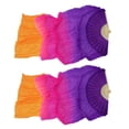 thumbnail image 4 of 1Pair Belly Dancing Silk Fans Veils Long Folding Fan 180x90cm Purple+Orange, 4 of 8