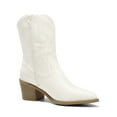 thumbnail image 2 of DREAM PAIRS Women's Cowboy Boots, Pointed Toe Chunky Heel Cowgirl Boots, Zipper Pull-On Stitched Western Boots Ankle Boots for Ladies, 2 of 5