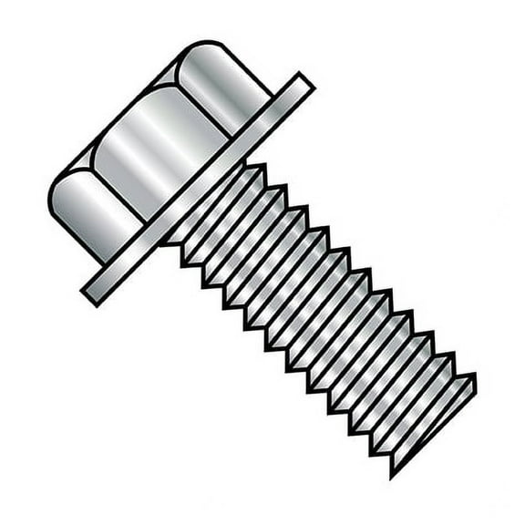 #10-24 x 3/8 in Hex Hex Machine Screw, Plain Steel, 4000 PK
