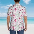 thumbnail image 3 of Lsque Lilies Flowers pattern Hawaiian Shirt for Men, Unisex Summer Beach Casual Short Sleeve Button Down Shirts-Small, 3 of 9