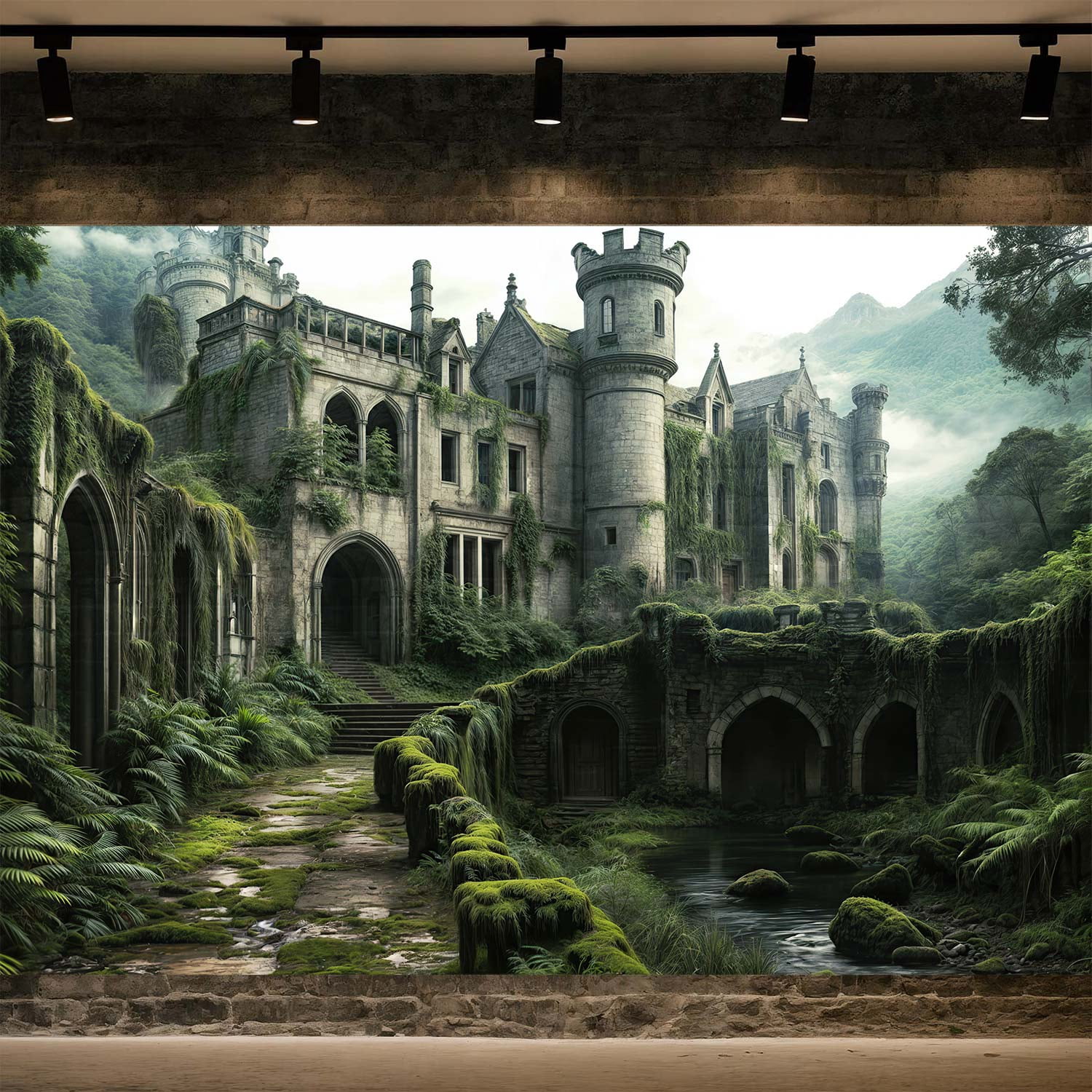 10X6ft Vintage Green Forest Medieval Castle Backdrop Mysterious Natural Theme Photo Background Banner for Wedding Baby Shower Kids Birthday Party Studio Props Decoration