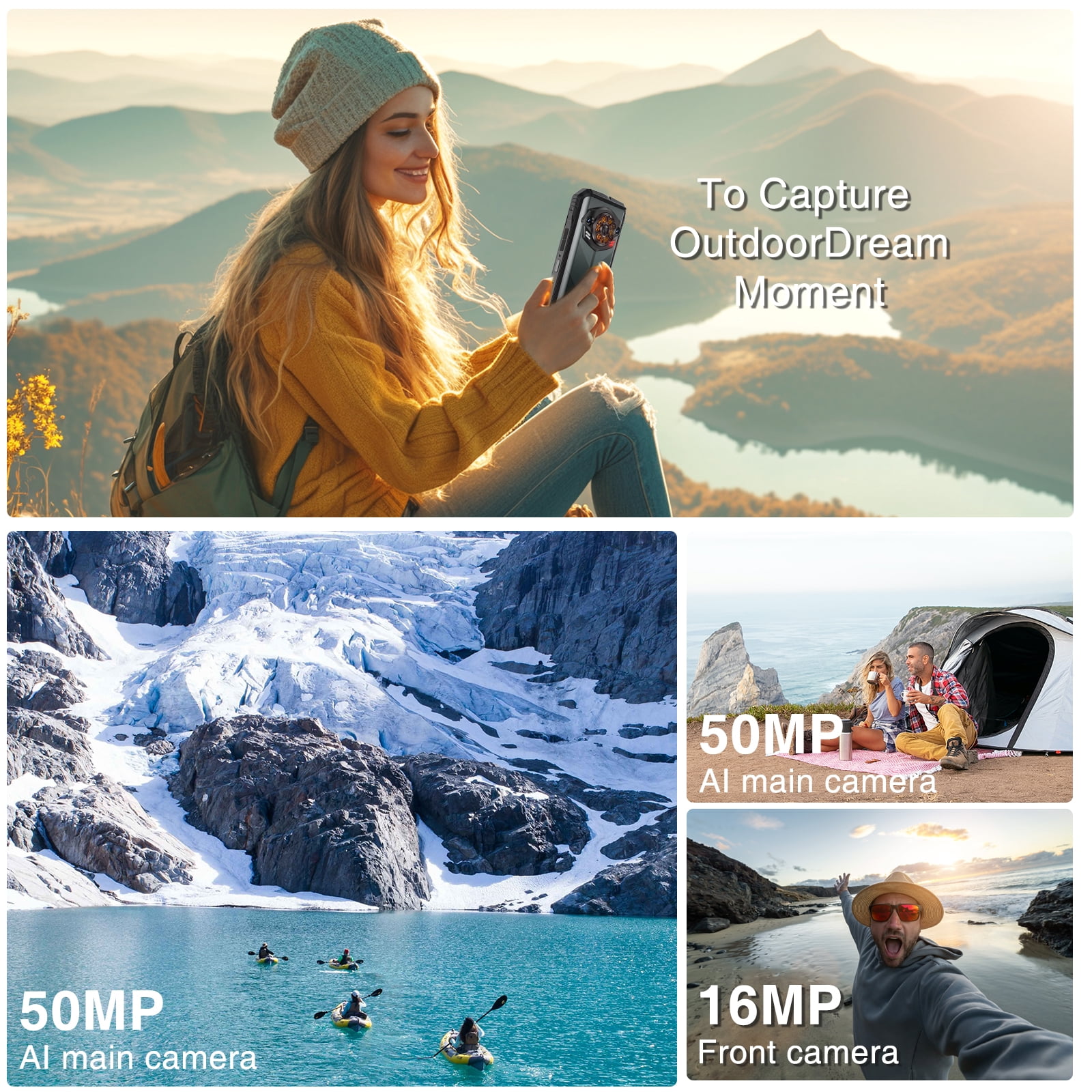 DOOGEE S Punk Rugged Smartphone Android Phone, 16GB+256GB/1TB, 10800mAh 33W Charging, Super Speaker, 50MP+16MP, 6.58" FHD+,IP68 Waterproof/LED Light/4G Dual SIM/NFC/OTG/Face/Fingerprint Unlock