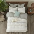 thumbnail image 3 of INK+IVY Full/Queen Nea 3-Piece Cotton Printed Comforter Set with Trims, Off White/Gray, 3 of 10