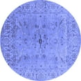 thumbnail image 1 of Ahgly Company Indoor Round Oriental Blue Traditional Area Rugs, 3' Round, 1 of 4