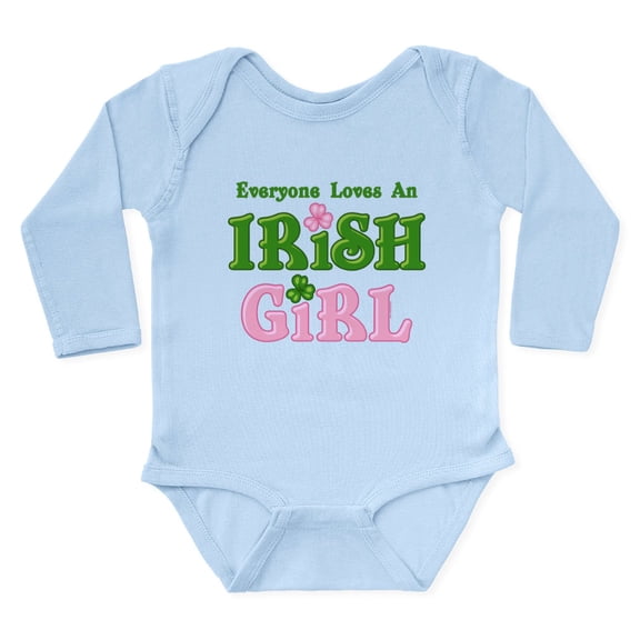 CafePress - Loves An Irish Girl Long Sleeve Infant Bodysuit - Long Sleeve Cotton Baby Bodysuit