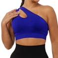 thumbnail image 2 of Hontri Women's Solid Mesh Sports Bra - Hollow Breathable Blue S, 2 of 4