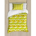 thumbnail image 1 of Lemon Duvet Cover Set Twin Size, Dotted Fresh Citrus Fruits Pattern with Horizontal Stripes with Summer Season Colors, Decorative 2 Piece Bedding Set with 1 Pillow Sham, Multicolor, by Ambesonne, 1 of 3