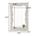 thumbnail image 4 of Sintosin Vintage Wall Mirror 20x27 inch, Antique Square Carved Frame with Distressed White, Gothic Decorative Hanging Mirror for Bathroom Living Room, 4 of 9
