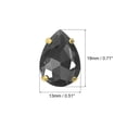 thumbnail image 2 of Unique Bargains 20Pack Teardrop Sew on Rhinestone - 18x13mm Glass Teardrop Crystal Rhinestones in Gold Prong Setting (Gray), 2 of 7