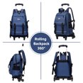 thumbnail image 4 of IvyH Rolling Backpack, 18" Lightweight Wheeled Backpack 6 Wheels Unisex Large Luggage Backpacks,Blue, 4 of 6