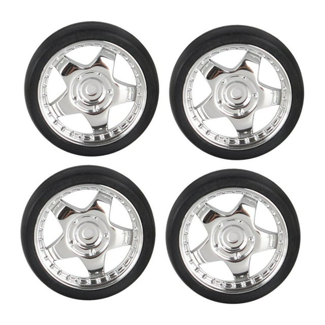 SUTENGDA 4 Pieces RC Car Tires for 1/18 RC Rally Car Repalces Spare Parts Argent