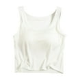 thumbnail image 2 of Nrmvnmi Summer Saving 2024 Womens T Shirts with Built in Bra Sleeveless T-Shirts Modal Padded Pajamas Wireless Bra Tops Yoga Shirts for Women For Womens Gifts, 2 of 3