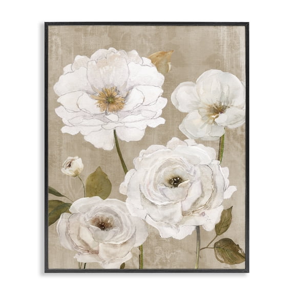 Stupell Industries French Country Rustic Blooms in White Black Framed Giclee Art, 11 x 14, by Carol Robinson