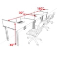 thumbnail image 2 of 3 Person Modern Metal Leg Office Workstation Desk Set, #OT-SUL-SPM6, 2 of 2