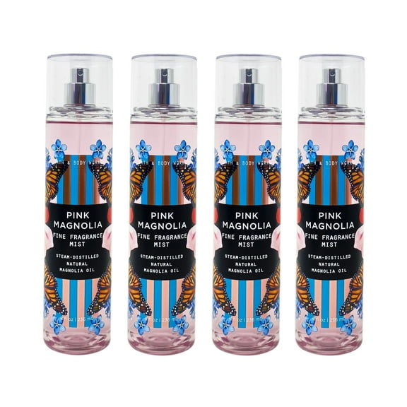 Bath and Body Works Pink Magnolia 4 Pack Fine Fragrance Mist Set - Full Size