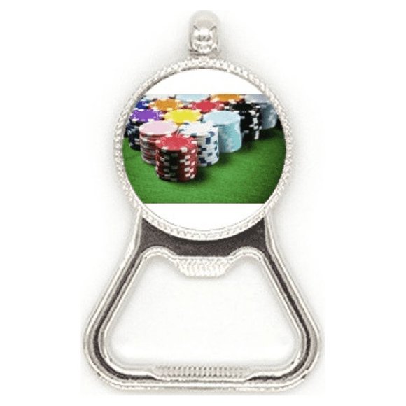 Chip Green Table Gambling Photo Metal Beer Bottle Cap Opener Duty Stainless Steel