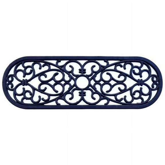 HomeRoots 576946 10 x 30 in. Black Rubber Outdoor Door Mat