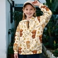 thumbnail image 2 of Uorisanigo Girls Sweatshirts Fall Fashion Long Sleeve Pullover Shirts Tops Oversized Cowboy Horse Print Quarter-Zip Pullover Jacket for Sports and Daily Wear Outerwear Jacket, 2 of 7