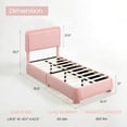 thumbnail image 2 of Cloud Twin Bed Frame with Adjustable Headboard, Boucle Fabric Upholstered Platform Bed, No Box Spring Needed, Easy Assembly for Bedroom, Pink, 2 of 8