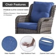 thumbnail image 5 of Gymojoy Outdoor Gray Wicker Rattan Outdoor Patio 360° Swivel Rocking Glider Chair Set of 4 with High Back and Thick Cushions for Garden, Poolside, Backyard, 5 of 9