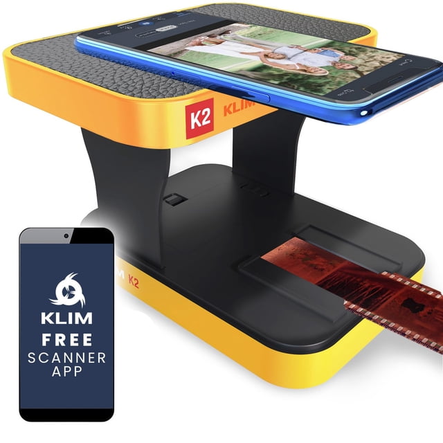 KLIM K2 Escáner de Negativos Y Diapositivas de 35 MM + Nuevo 2024 + Kit Digitalizador de Diaposistivas Y Escaner de Fotos + Tu Propio Servicio de Digitalización de Negativos en Casa con Tu Móvil