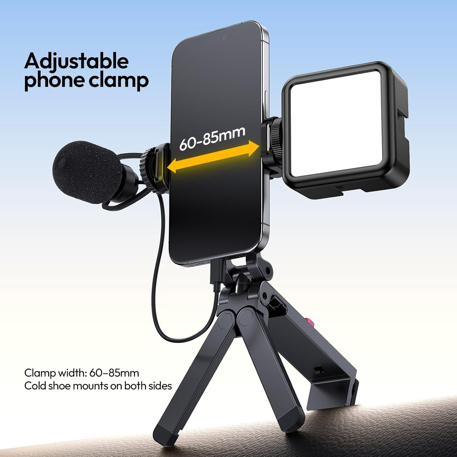 Ulanzi MA89 Foldable Airplane Phone Holder Mount 360°Rotation Tripod for Flying, Home,Office Travel