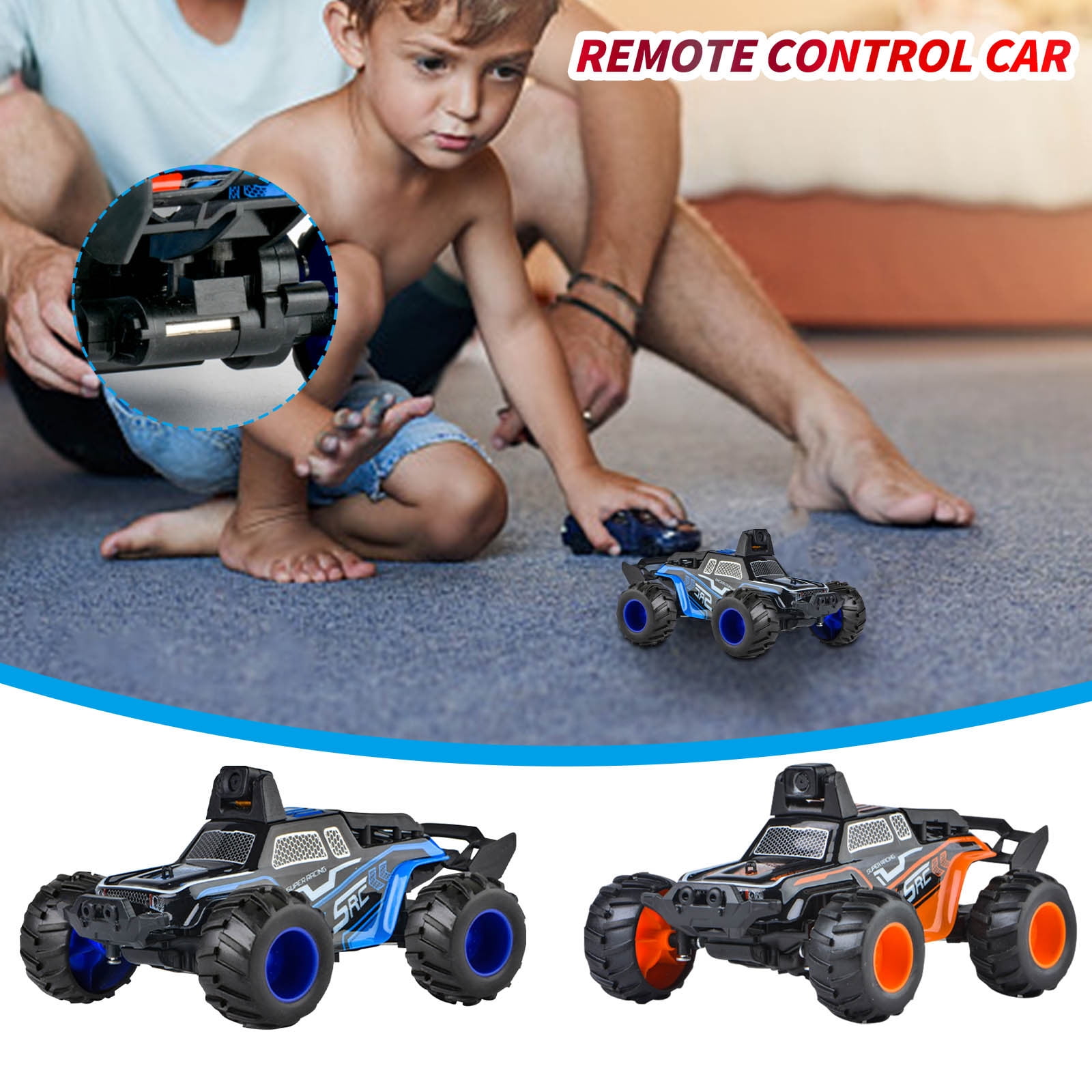 ​Wi-Fi Camera RC Car w/Mobile App Control - Dual-Speed Modes & Basic HD Video | Palm-Sized 13cm Off-Road Design Age 8+​​ as show