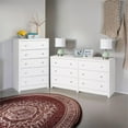 thumbnail image 6 of Home Square 2-Piece Set with 5-Drawer Chest & 6-Drawer Dresser in White Laminate, 6 of 6