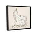 thumbnail image 3 of Stupell Industries Magical Unicorn Mother & Baby Family Flower Meadow Graphic Art Jet Black Floating Framed Canvas Print Wall Art, Design by Sweet Melody Designs, 3 of 5