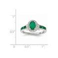 thumbnail image 2 of Solid 14k White Gold Diamond and Simulated Emerald with Halo Ring - Size 4.5, 2 of 2