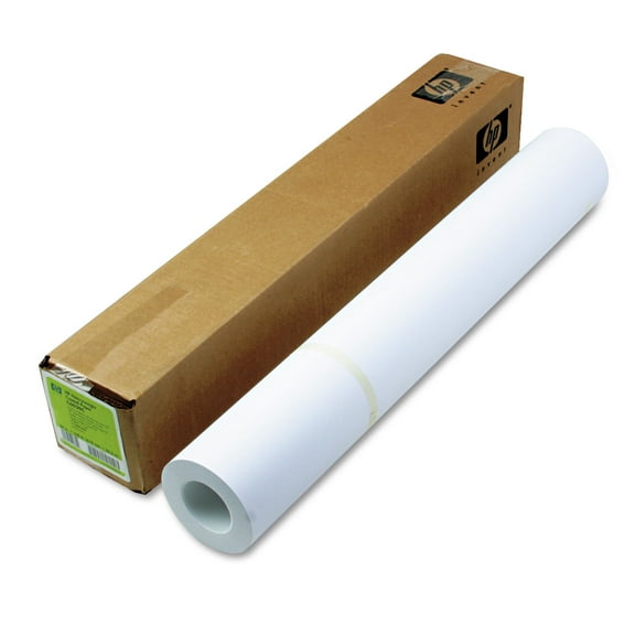 HP DesignJet Inkjet Large Format Coated White Paper, 24" x 100 ft, 6.6 mil, 1 Count