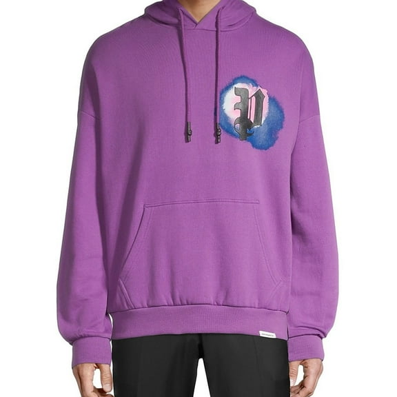Elevenparis Mens Graphic Print Hoodie Sweatshirt, Purple, X-Large