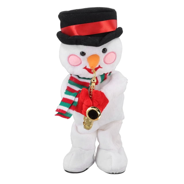 Muñeco de nieve navideño con música eléctrica, 8 canciones, reproducción continua, baile, canto, brillante y balanceo para niños y adultos.