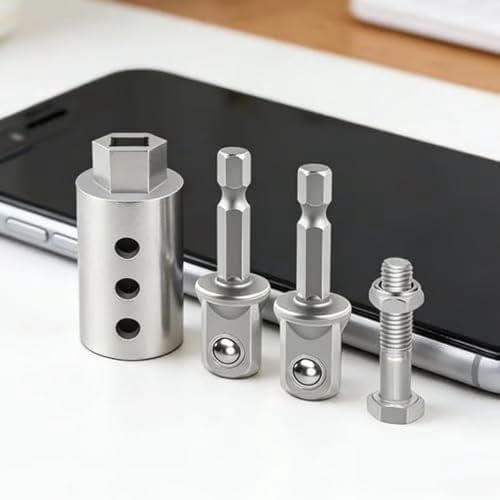 Stainless Steel Trailer Jack Electric Drill Adapter, Heavy Duty Socket Bit for 1 In Jack Drive Shaft, Universal Fit for Top Wind Jacks