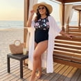 thumbnail image 3 of Agnes Orinda Plus Size Bikini Swimsuits for Women Floral Swimwear High Waisted One Piece Bathing Suits, 3 of 9