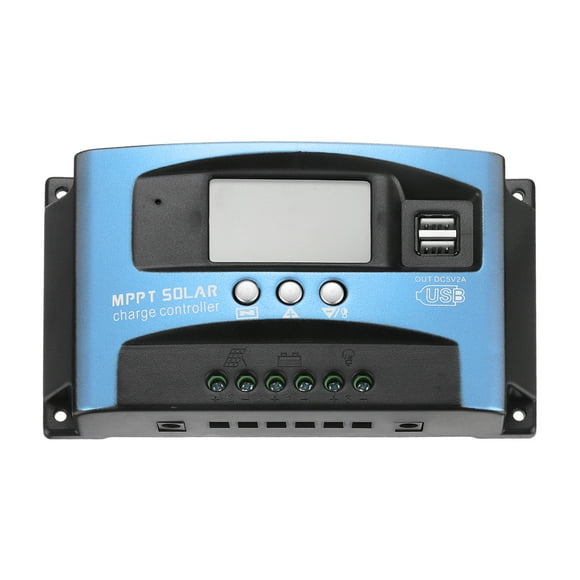 Controlador de carga solar MPPT Uxcell 100A cargador de panel solar 12V/24V adaptación automática regulador inteligente con LCD