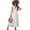 White, variant on Women's Slit V Neck Sleeveless Midi Dress 100% Polyester Lightweight Elegant Everyday Wear Ideal for Casual Office