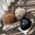 thumbnail image 3 of Boina de cuero para niños, otoño e invierno, para estudiantes, bonita, de cara redonda, estilo británico, gorra octogonal, gorra de calabaza, 3 of 6