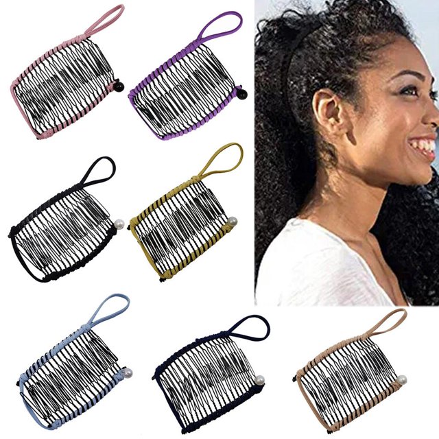 Clip de Plátano Elástico para Cabello Grueso Yinane Mujer Pinza de Pelo Peine