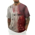 thumbnail image 1 of Camisas de Manga Larga para Hombres Imprimir Blusa de Manga Corta de Cuello Redondo, Camisas de Lino para Hombres, 1 of 3